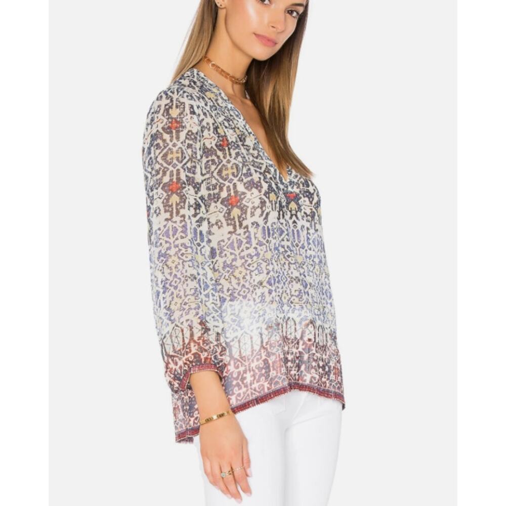 Revolve Joie 100% Silk Top Women's‎ Small Southwestern Aztec Lightweight Flowy